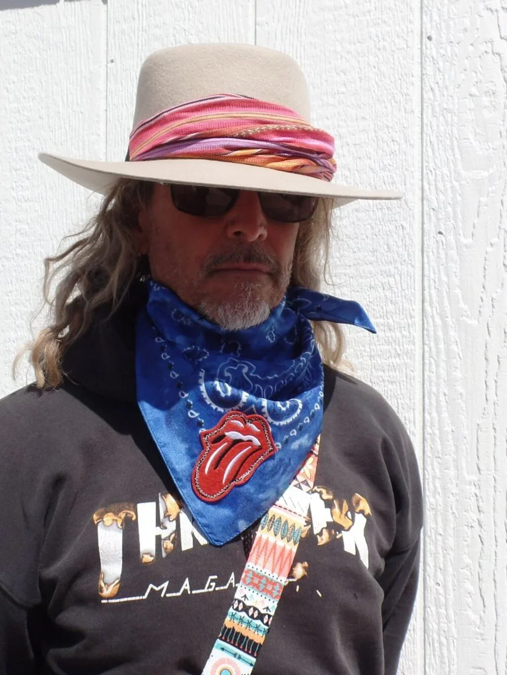 Triangle Bandana SWAG Rolling Stones Tie-Dye Scarf - Picture 2 of 9